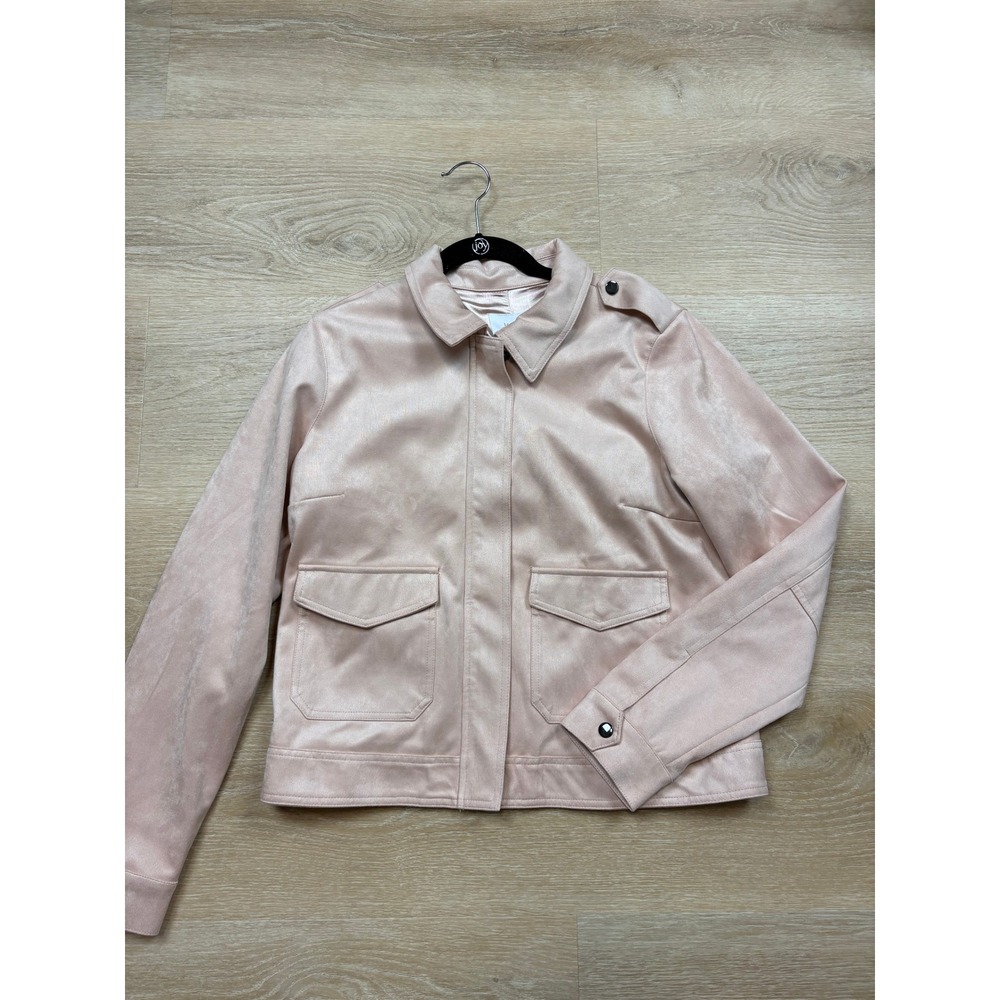 NWT KUT from the Kloth Faux Suede Jacket Women's Large Color Pink